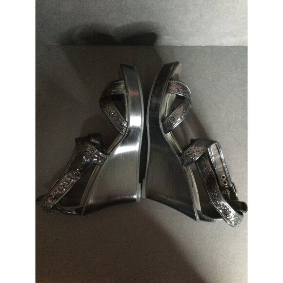 Sperry Top-Sider Harbordale Glitter Crisscross Strap Wedge Heels Sandals Size 9M - Picture 7 of 11